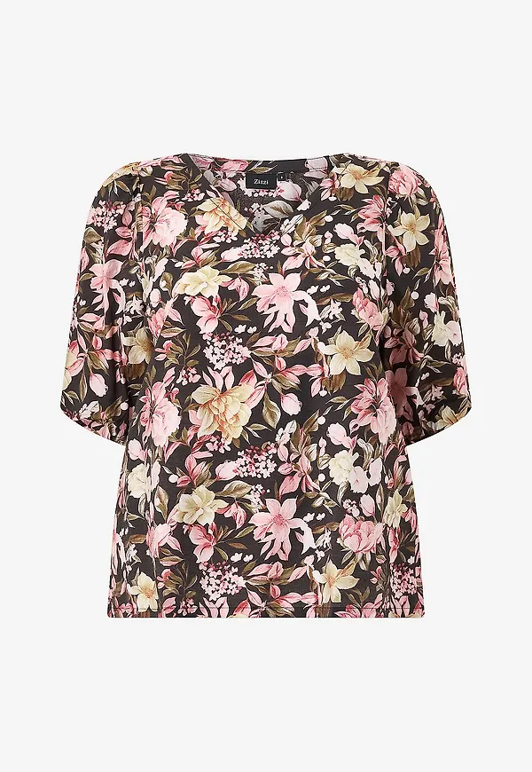 Zizzi - Blus Castina, 1/2, Blouse - Svart