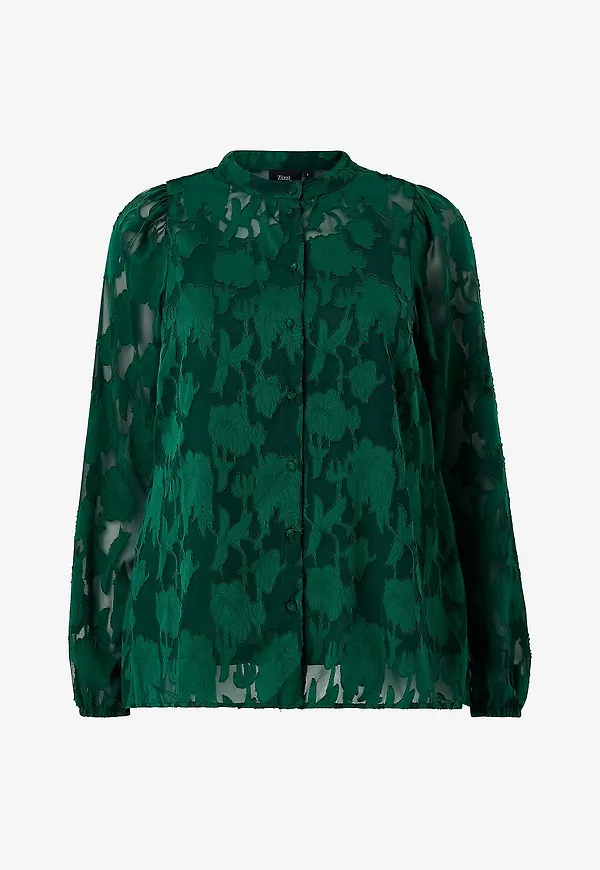Zizzi - Blus Lisa L/S - Grön