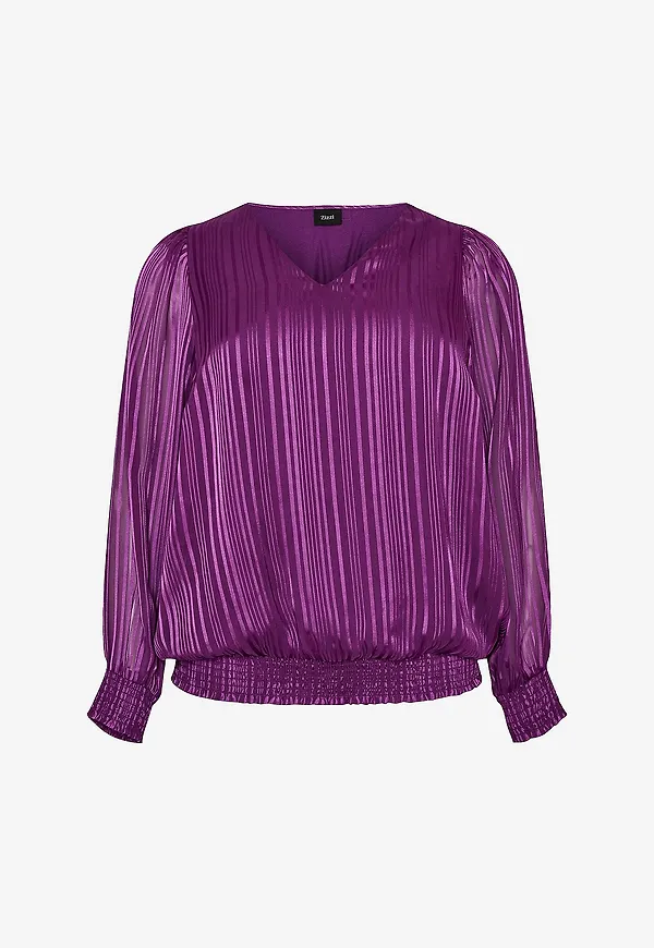 Zizzi - Blus Marita, L/S, Blouse - Lila