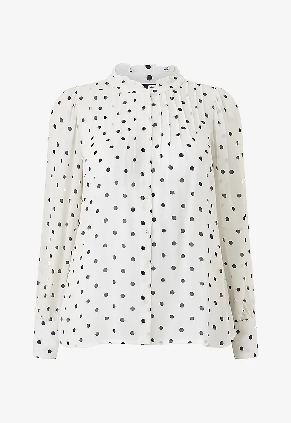 Zizzi - Blus Masja, L/S, Blouse - Vit