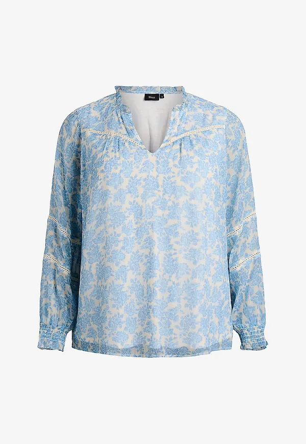 Zizzi - Blus mKiko L/S - Blå