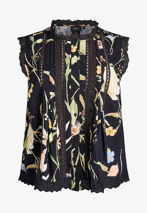 Zizzi - Blus mKris S/L - Svart