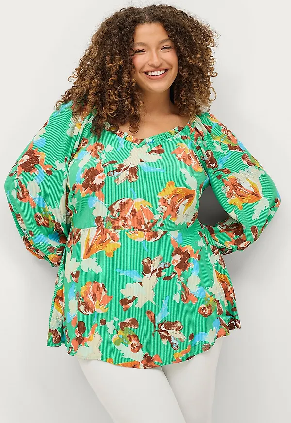 Zizzi - Blus mMiya 3/4 Blouse - Grön
