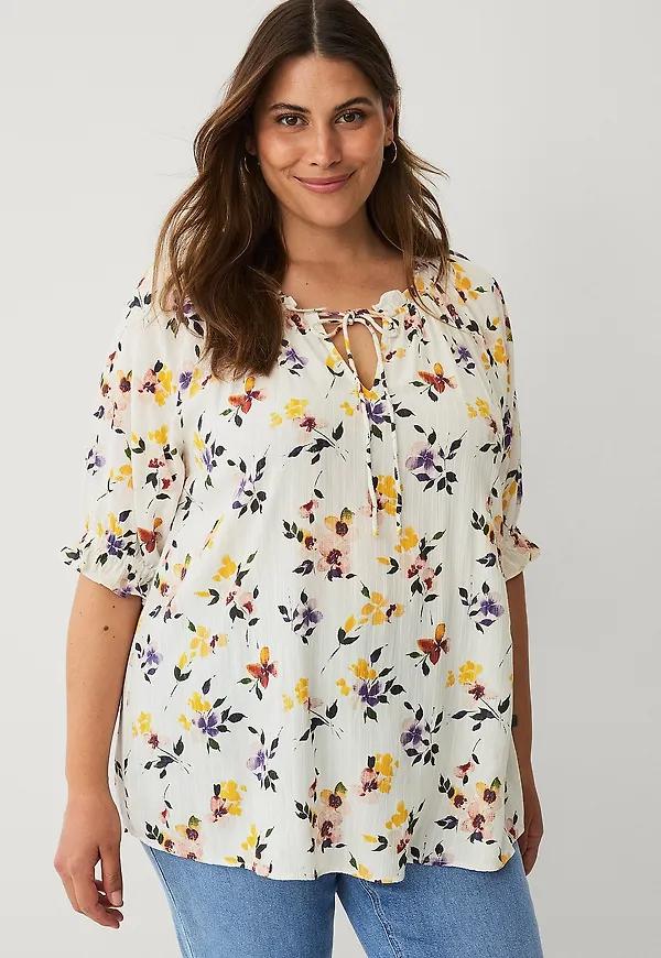 Zizzi - Blus mRosan 1/2 - Vit