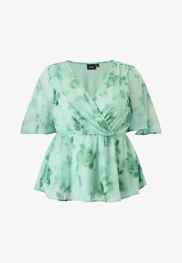 Zizzi - Blus mSaina 1/2 Blouse - Grön