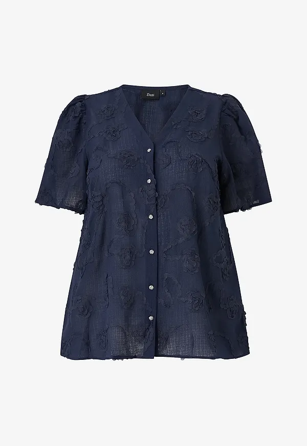 Zizzi - Blus mTalia S/S Shirt - Blå