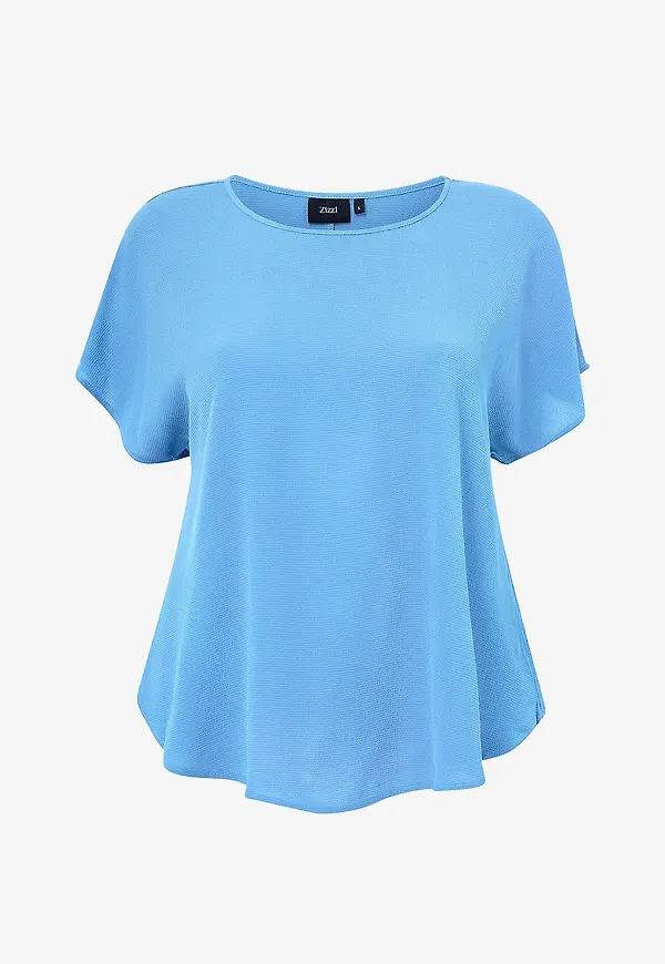 Zizzi - Blus vAnni S/S Top - Blå