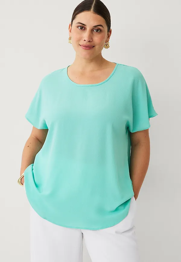 Zizzi - Blus vAnni S/S Top - Blå
