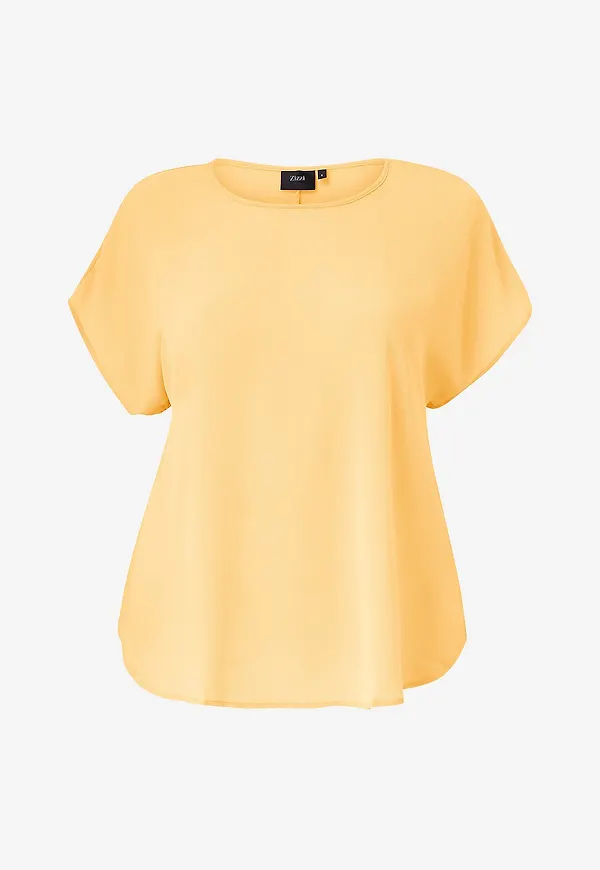 Zizzi - Blus vAnni S/S Top - Gul