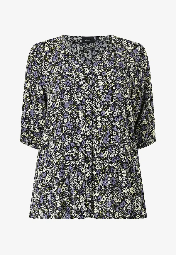 Zizzi - Blus vBella 1/2 - Svart