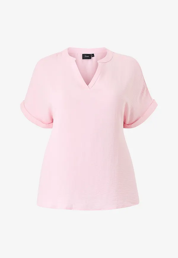 Zizzi - Blus Vnilla, S/s, Blouse - Rosa