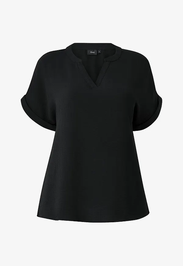 Zizzi - Blus Vnilla, S/s, Blouse - Svart