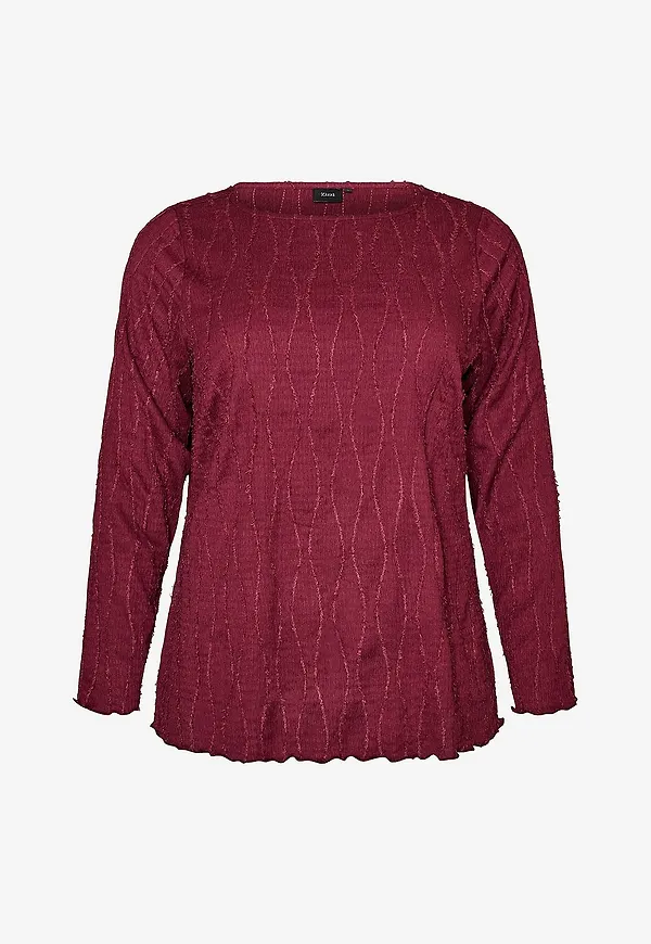 Zizzi - Blus Vraya, L/S, Blouse - Röd