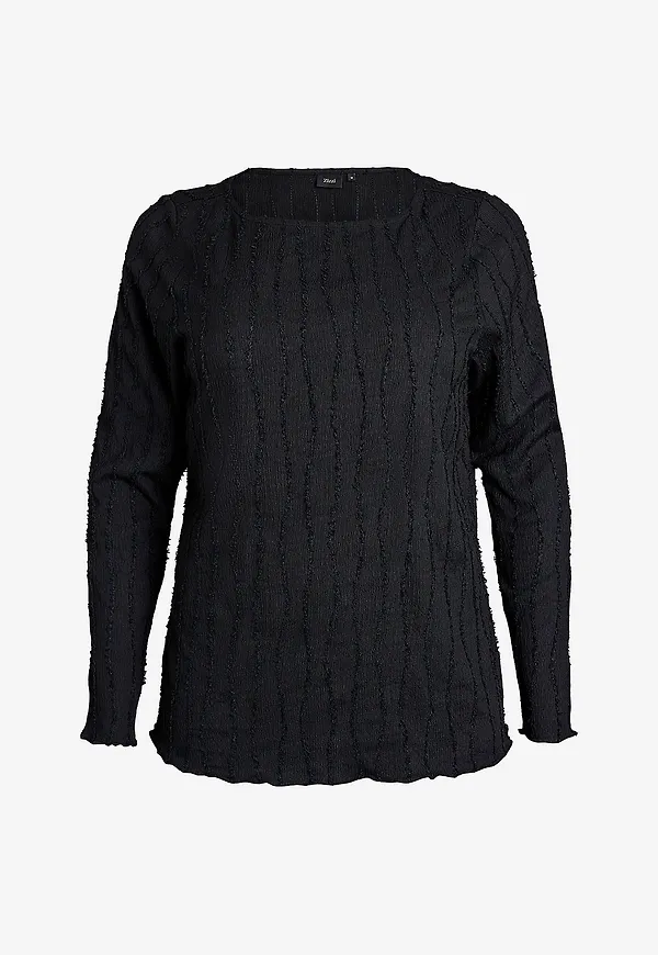 Zizzi - Blus Vraya, L/S, Blouse - Svart
