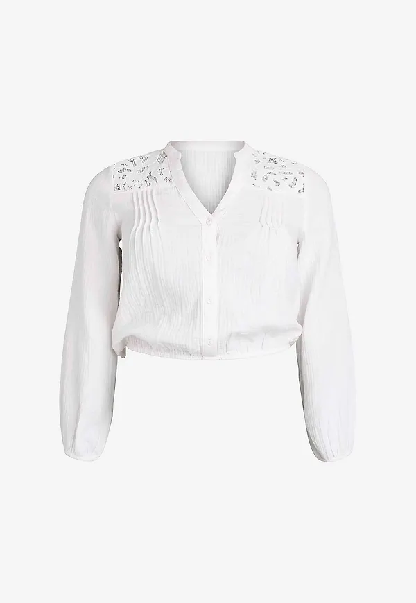 Zizzi - Blus vViva L/S - Vit