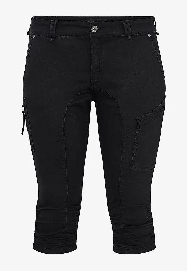 Zizzi - Caprijeans, slim fit - Svart