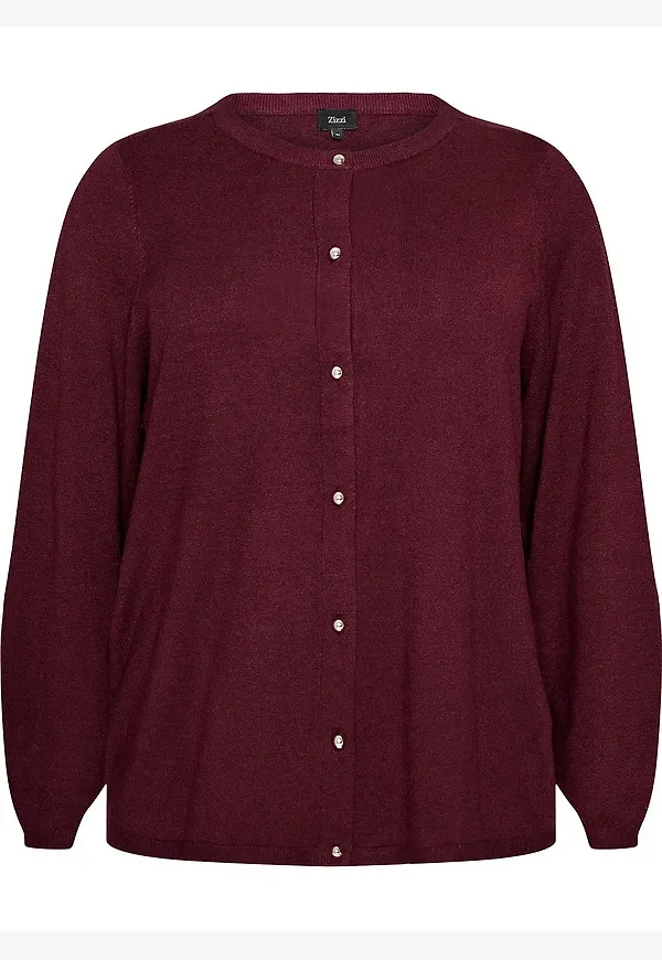 Zizzi - Cardigan caElla L/S - Röd