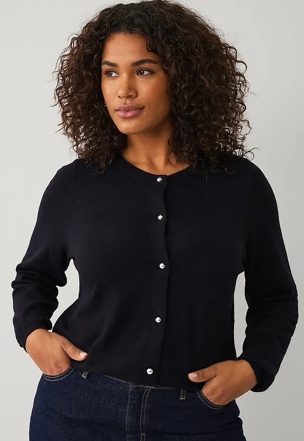 Zizzi - Cardigan caElla L/S - Svart