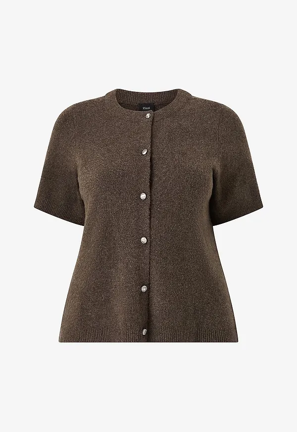 Zizzi - Cardigan caVista S/S - Brun