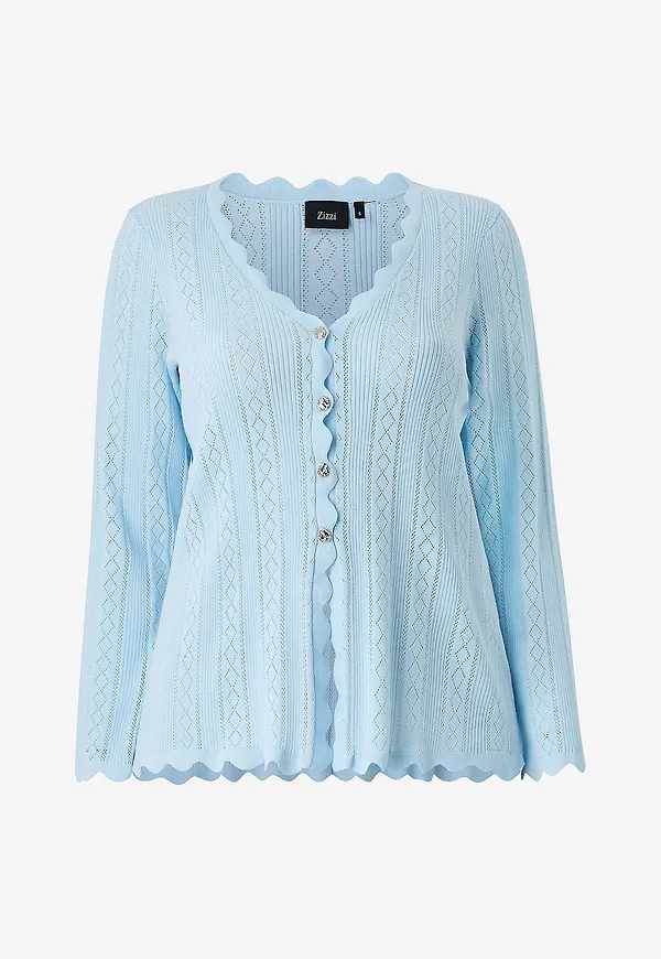 Zizzi - Cardigan mcAisa L/S Cardigan - Blå