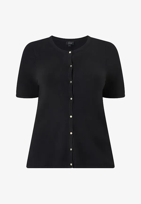 Zizzi - Cardigan mCallie S/S - Svart
