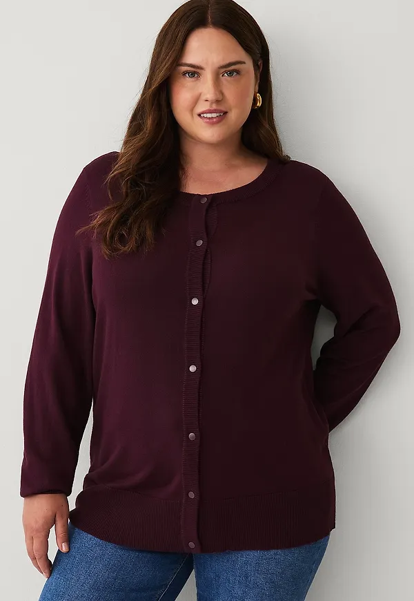 Zizzi - Cardigan mCarrie L/S - Röd