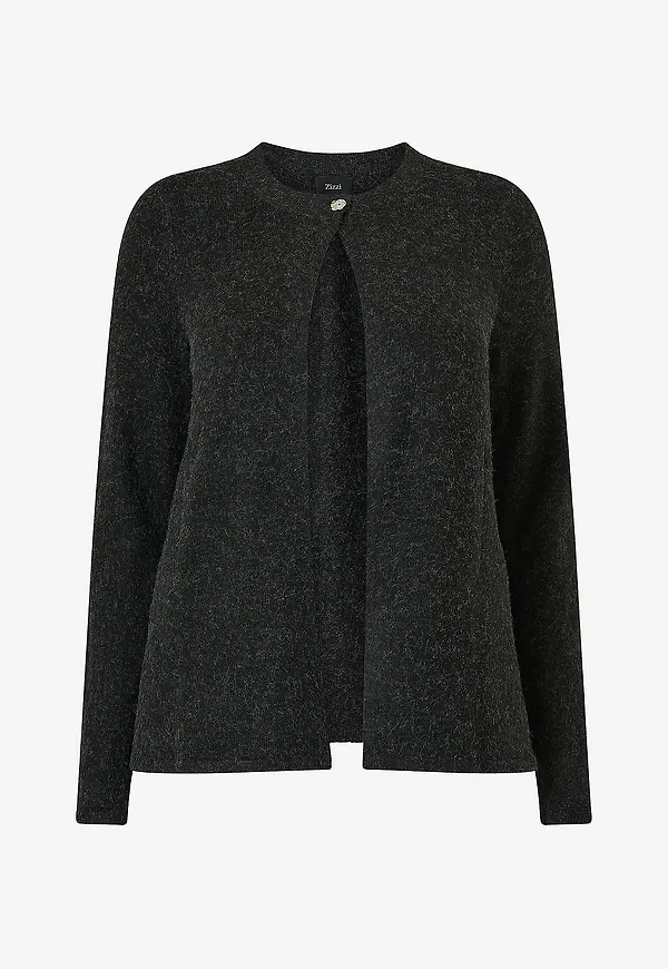 Zizzi - Cardigan Msunny, L/S, Cardigan - Grå
