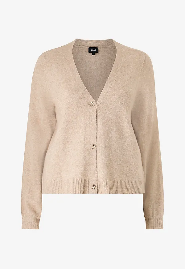 Zizzi - Cardigan mVista L/S Button - Beige