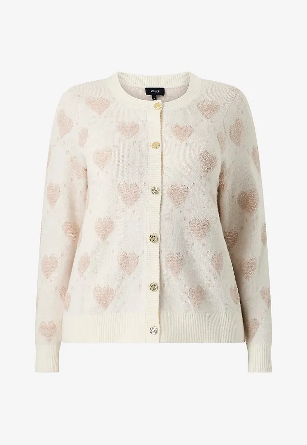 Zizzi - Cardigan mWinnie Heart - Beige