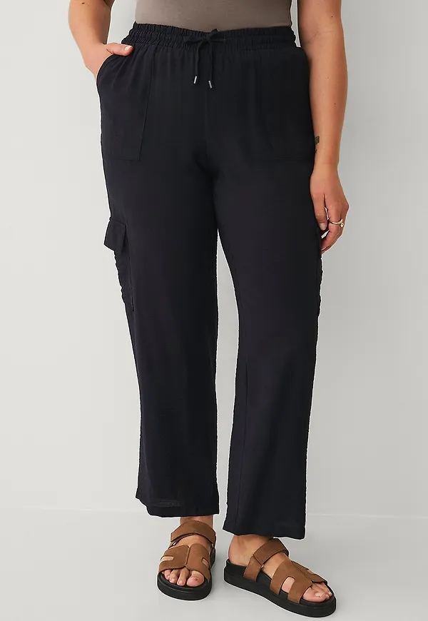 Zizzi - Cargobyxor caVilma Cargo Pants - Svart