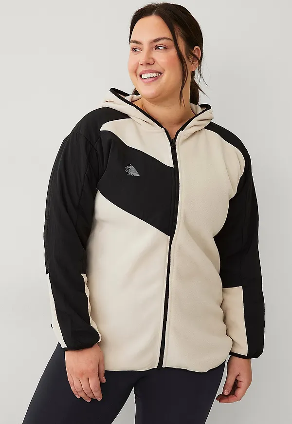 Zizzi - Fleecejacka aOdi L/S Cardigan - Beige