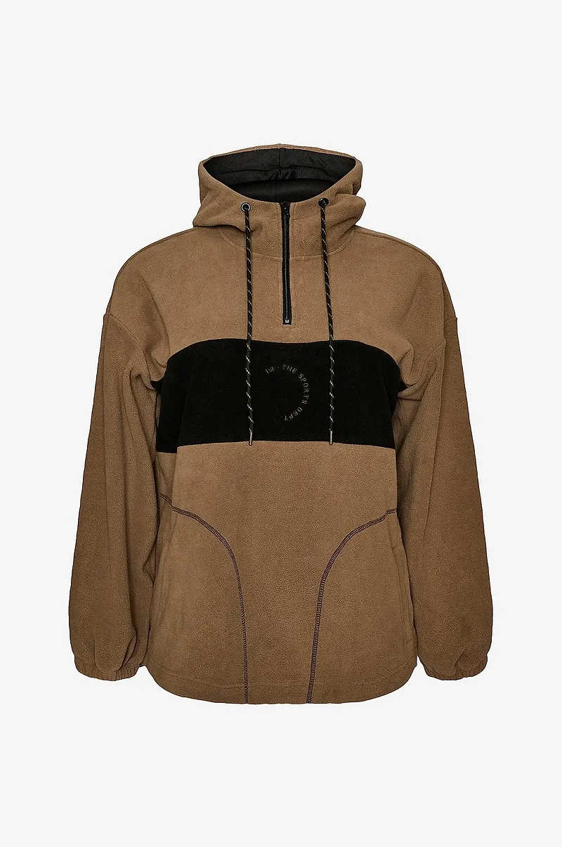 Zizzi - Fleecejacka Aodi, L/S, Loose Jacket - Brun