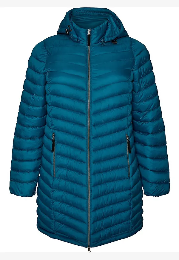 Zizzi - Jacka mSally L/S Coat - Blå