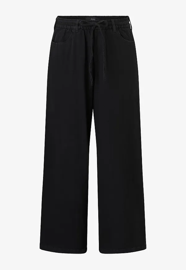 Zizzi - Jeans Jsammi, Wide Jeans - Svart