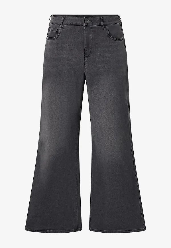 Zizzi - Jeans Jsport, Wide Jeans - Grå