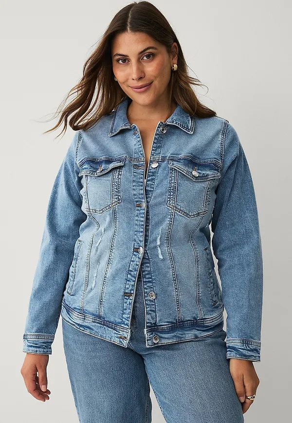 Zizzi - Jeansjacka jAlli L/S Jacket - Blå