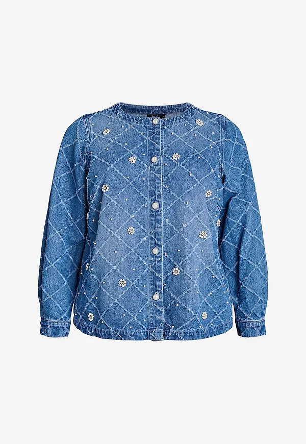 Zizzi - Jeansjacka jMavia L/S Pearl - Blå