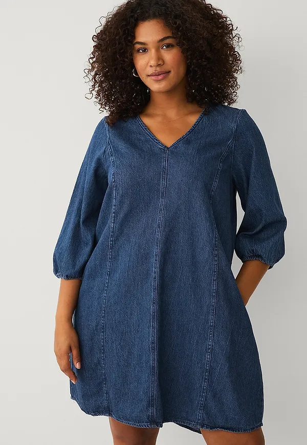 Zizzi - Jeansklänning jEnna 3/4 Abk - Blå