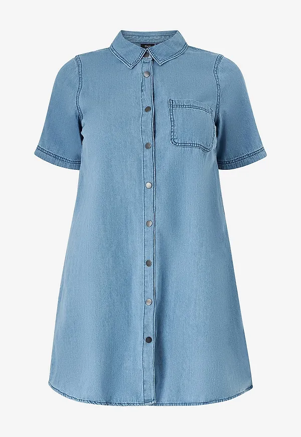 Zizzi - Jeansklänning jKinta S/S Abk - Blå
