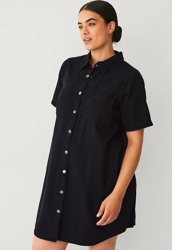 Zizzi - Jeansklänning jKinta S/S Abk - Svart