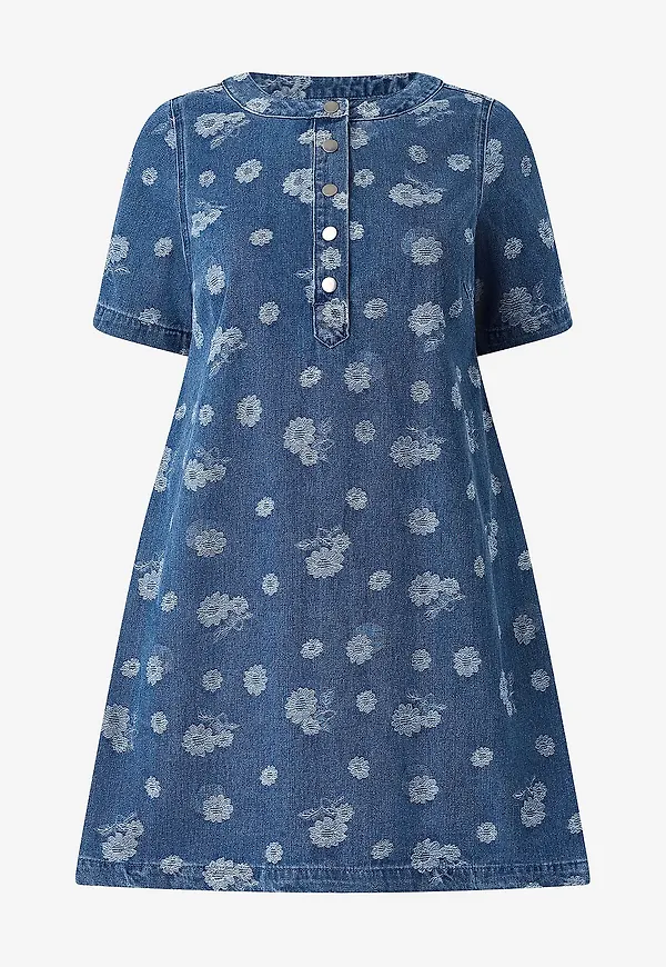 Zizzi - Jeansklänning jSiga S/S - Blå