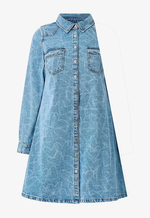 Zizzi - Jeansklänning jVera Destroy Abk Dress - Blå