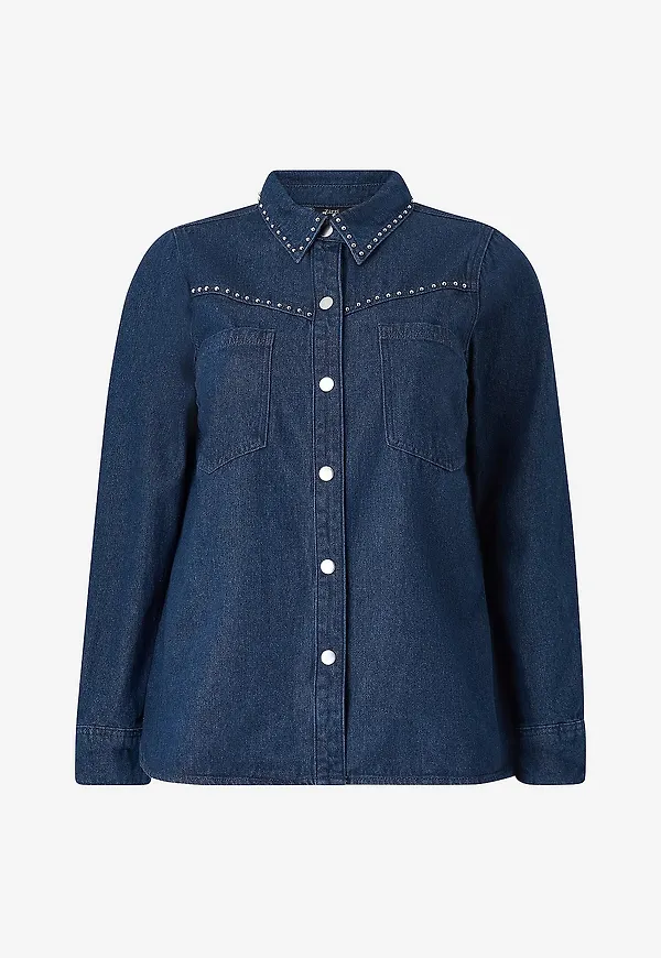 Zizzi - Jeansskjorta jMavia L/S - Blå