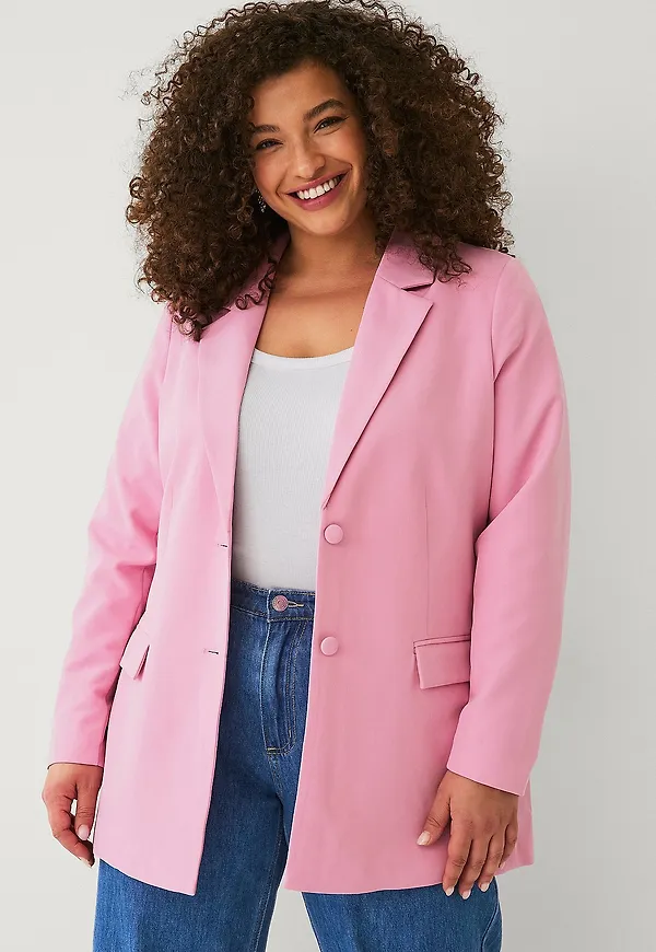 Zizzi - Kavaj caKaisa L/S Blazer - Rosa