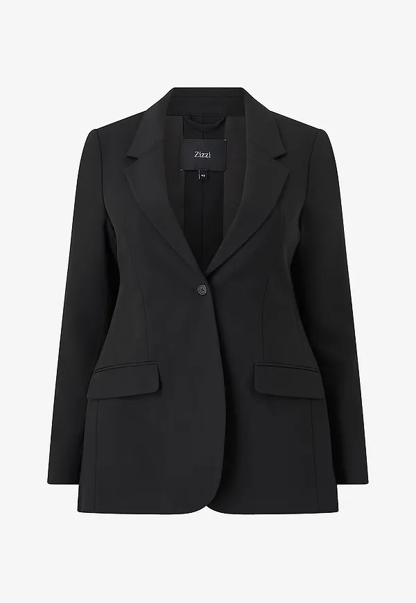 Zizzi - Kavaj Mnanah, L/S, Blazer - Svart