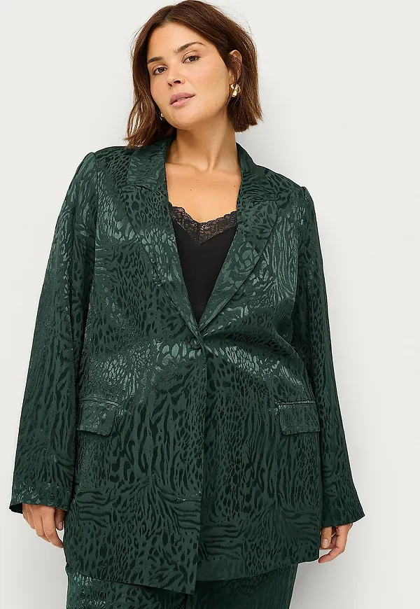Zizzi - Kavaj mRia L/S Blazer - Grön