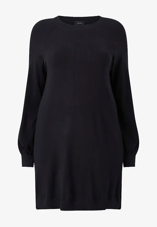 Zizzi - Klänning caElla L/S - Svart
