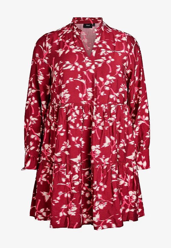 Zizzi - Klänning eMiona L/S Abk Dress - Flerfärgad
