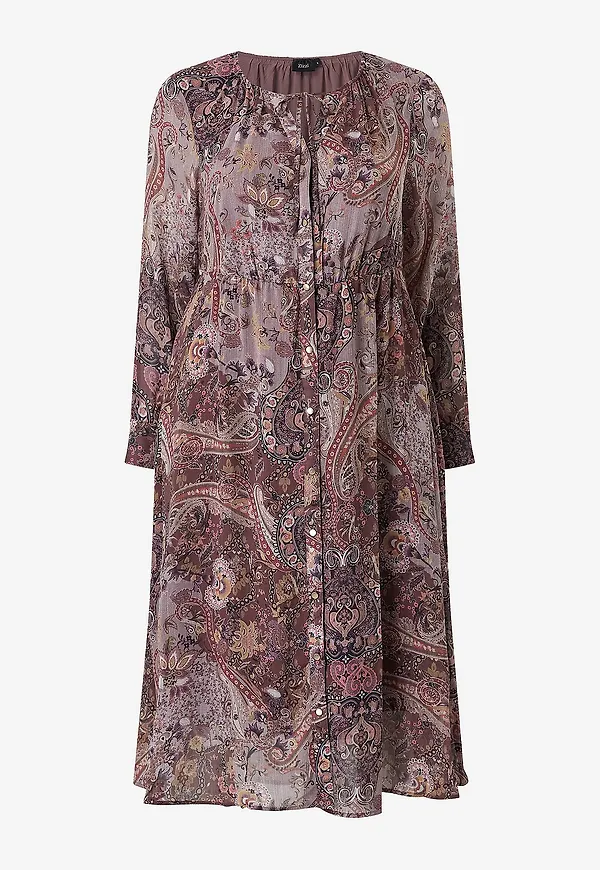 Zizzi - Klänning Florie L/S - Lila