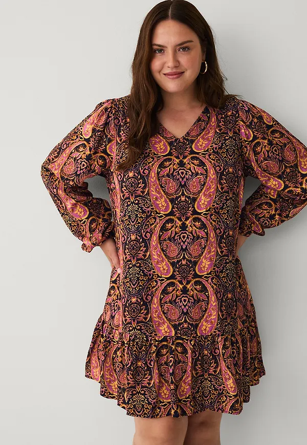 Zizzi - Klänning mCatrine L/S Abk - Blå